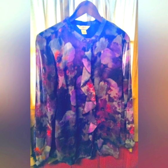 CJ Banks Ruffle Blouse - Picture 1 of 5